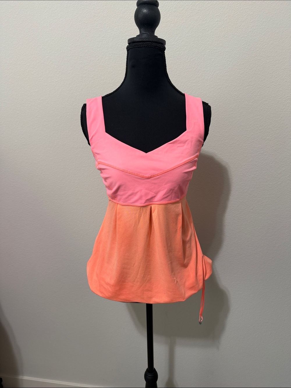 lululemon athletica Pink & Peach Dual-Tone tank with built in bra